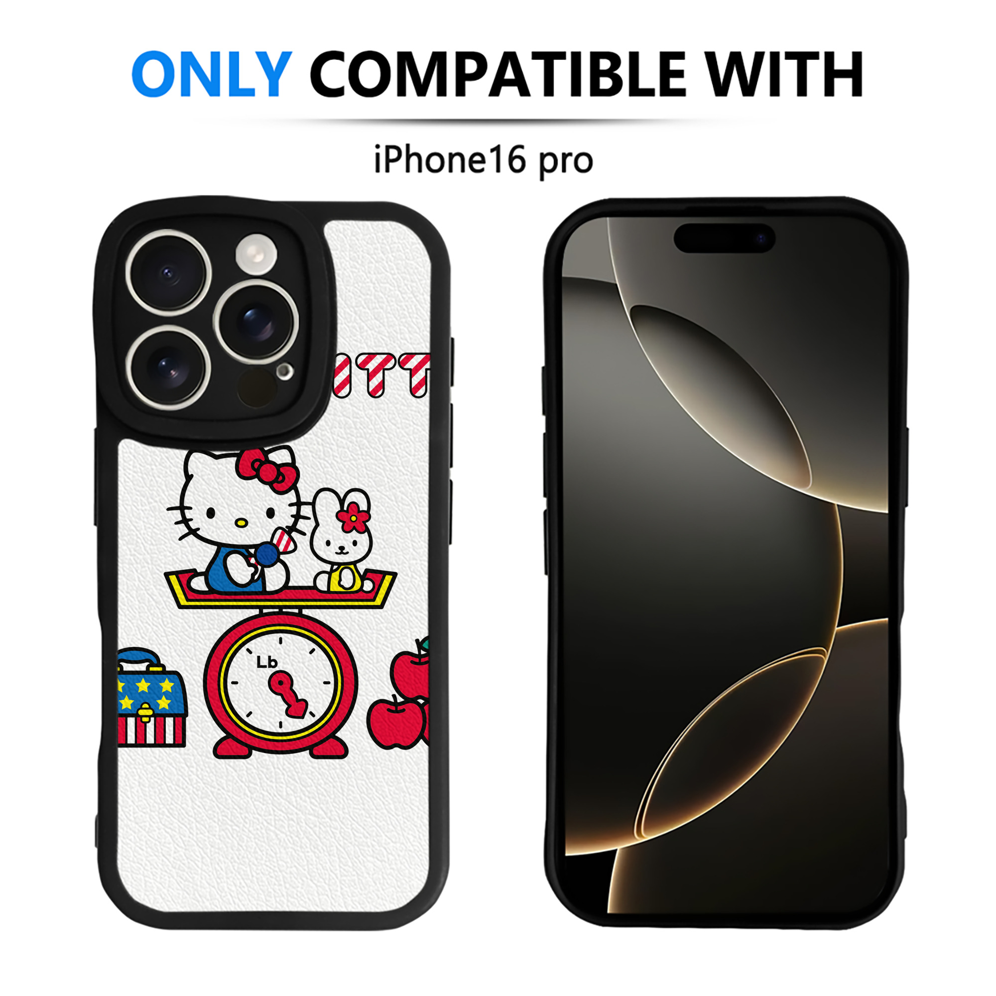 （画像用） Hello Kitty ハローキティ 【iPhone 16シリーズ対応】シリコンスマホケース（レザー調） 材質：シリコン